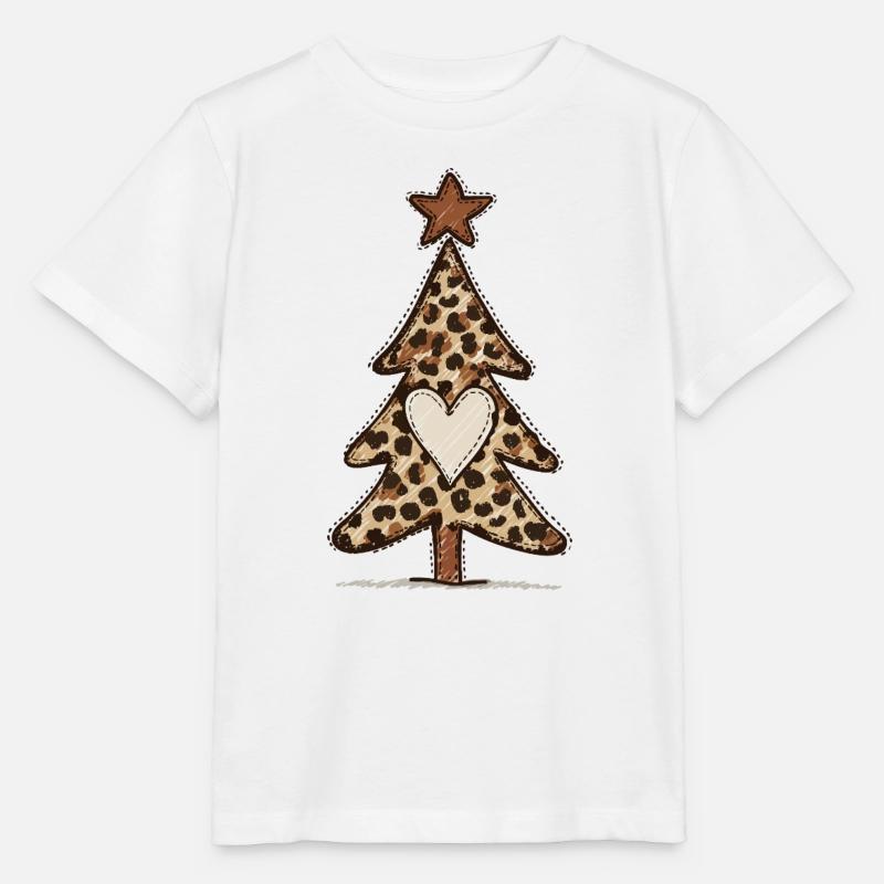 Leoprint Christmas Tree - Leo Pattern - Stanley/Stella MINI CREATOR Kids’ T-Shirt - white