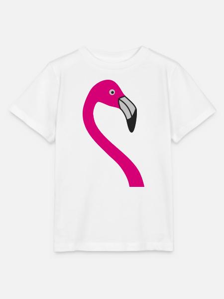 Flamingo Neon Pink Silhouette - Stanley/Stella Kinder T-Shirt MINI CREATOR - Weiß