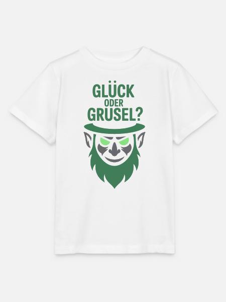 Glück oder Grusel Kobold-Motiv - Stanley/Stella Kinder T-Shirt MINI CREATOR - Weiß