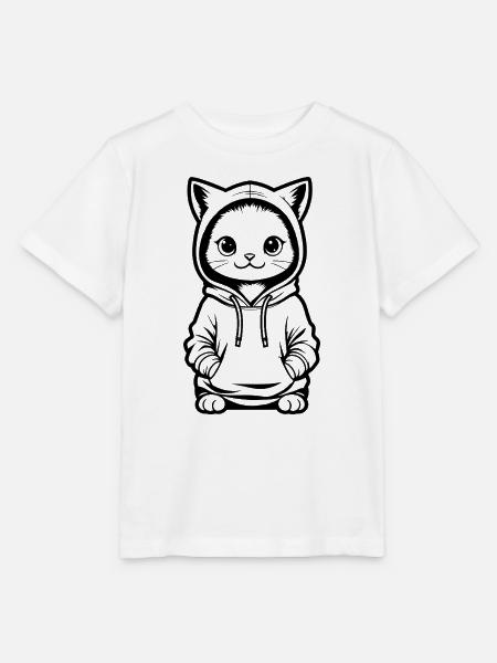 Kätzchen im Hoodie - Stanley/Stella Kinder T-Shirt MINI CREATOR - Weiß