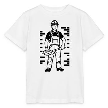 Maçon - T-shirt bio MINI CREATOR Stanley/Stella Enfant - blanc - Devant - Maike (125cm)