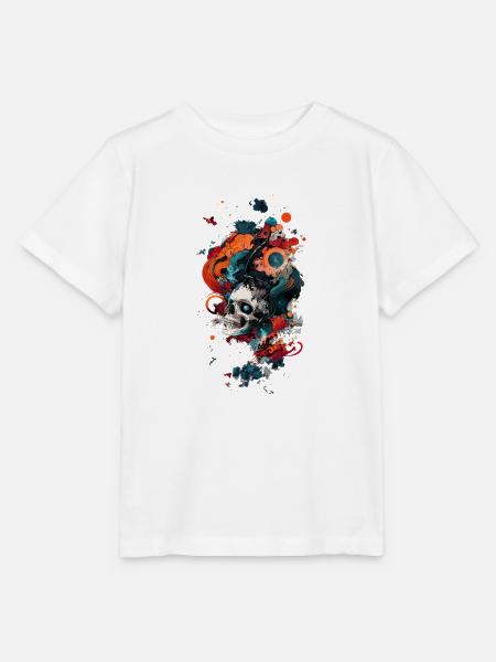 Skelett-Wasserkunst im Neonstil - Stanley/Stella Kinder T-Shirt MINI CREATOR - Weiß