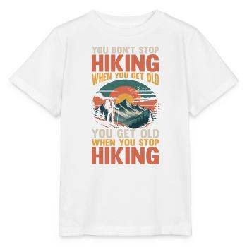 Hiking Mountain Trail Backpacking Outdoors Poaching - Stanley/Stella MINI CREATOR Kids’ T-Shirt - white - Front - Maike (125cm)