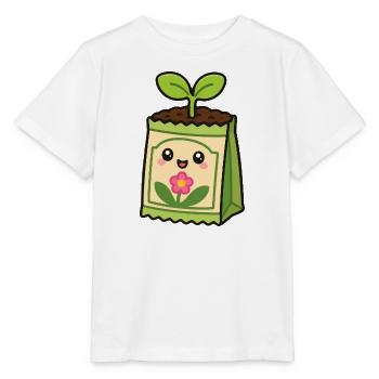 Kawaii Pflanzensäckchen mit Blume - Stanley/Stella Kinder T-Shirt MINI CREATOR  - Weiß - Vorne - Maike (125cm)