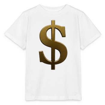 Goldenes Dollarzeichen Design - Stanley/Stella Kinder T-Shirt MINI CREATOR  - Weiß - Vorne - Maike (125cm)