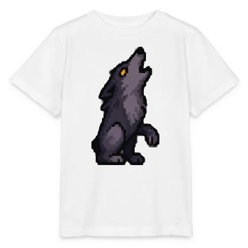 Mondwolf-Silhouette in Dunkler Palette - Stanley/Stella Kinder T-Shirt MINI CREATOR  - Weiß - Vorne - Maike (125cm)