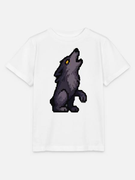 Mondwolf-Silhouette in Dunkler Palette - Stanley/Stella Kinder T-Shirt MINI CREATOR - Weiß