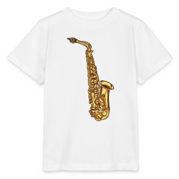 Saxophone saxophone - T-shirt bio MINI CREATOR Stanley/Stella Enfant - blanc - Devant - Maike (125cm)