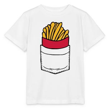 Breast pocket French fries - Stanley/Stella MINI CREATOR Kids’ T-Shirt - white - Front - Maike (125cm)