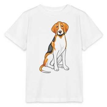 Sitting foxhound - Stanley/Stella MINI CREATOR Kids’ T-Shirt - white - Front - Maike (125cm)