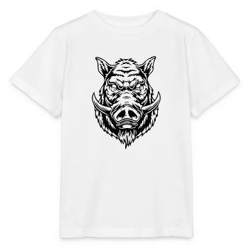 Wild boar - Stanley/Stella MINI CREATOR Kids’ T-Shirt - white - Front - Maike (125cm)