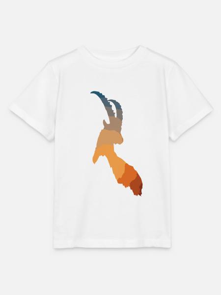 Steinbock Silhuette abstrakt - Stanley/Stella Kinder T-Shirt MINI CREATOR  - Weiß
