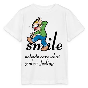 gimlach,lijpe pas de stress,pas de panique - T-shirt bio MINI CREATOR Stanley/Stella Enfant - blanc - Devant - Maike (125cm)