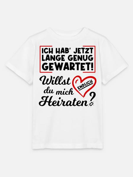 Willst du mich endlich heiraten? Heiratsantrag - Stanley/Stella Kinder T-Shirt MINI CREATOR - Weiß