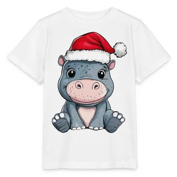 Hippopotamus Christmas Cute Cute Christmassy - Stanley/Stella MINI CREATOR Kids’ T-Shirt - white - Front - Maike (125cm)