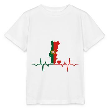 portugal portuguese portuguese portugiesin heartbeat heart - Stanley/Stella MINI CREATOR Kids’ T-Shirt - white - Front - Maike (125cm)