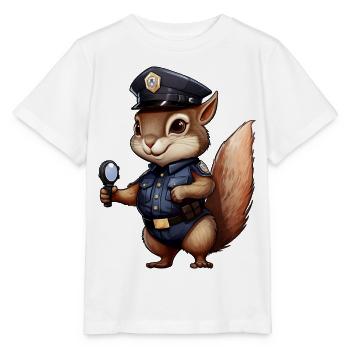 Eichhörnchen Polizistin - Stanley/Stella Kinder T-Shirt MINI CREATOR  - Weiß - Vorne - Maike (125cm)