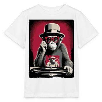 Singe DJ - T-shirt bio MINI CREATOR Stanley/Stella Enfant - blanc - Devant - Maike (125cm)