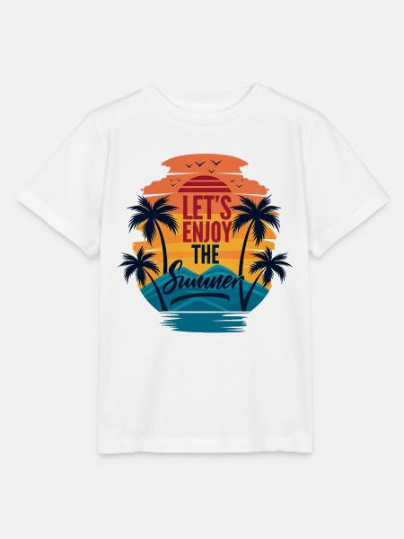 Let's Enjoy the Summer with Palm Trees and the Sea - Stanley/Stella Kinder T-Shirt MINI CREATOR  - Weiß