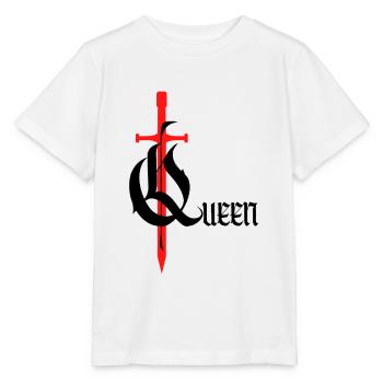 Gothique Queen Design avec épée avec texte noir - T-shirt bio MINI CREATOR Stanley/Stella Enfant - blanc - Devant - Maike (125cm)