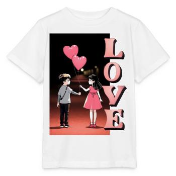 Romantique Nuit Amour Illustration - T-shirt bio MINI CREATOR Stanley/Stella Enfant - blanc - Devant - Maike (125cm)