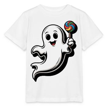 Cheerful spirit with lollipop - Stanley/Stella MINI CREATOR Kids’ T-Shirt - white - Front - Maike (125cm)