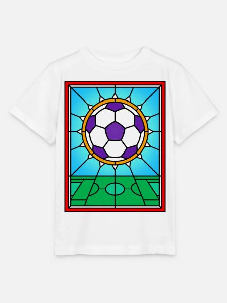 Stained Glass Football Window Design - Stanley/Stella MINI CREATOR Kids’ T-Shirt - white