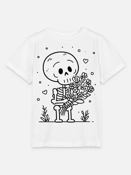Valentine Skeleton - Stanley/Stella Kinder T-Shirt MINI CREATOR  - Weiß