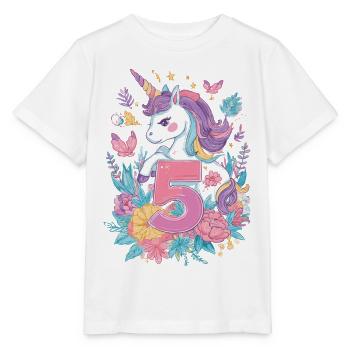 Licorne pour filles pour 5e anniversaire - T-shirt bio MINI CREATOR Stanley/Stella Enfant - blanc - Devant - Maike (125cm)