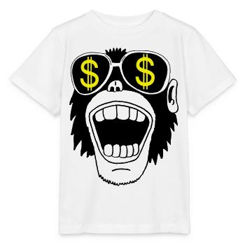 Affe mit Brille - Stanley/Stella Kinder T-Shirt MINI CREATOR  - Weiß - Vorne - Maike (125cm)