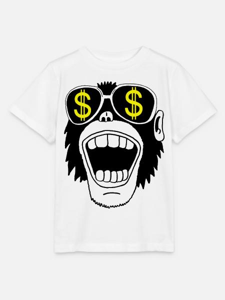 Affe mit Brille - Stanley/Stella Kinder T-Shirt MINI CREATOR - Weiß