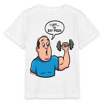 T-shirt caricatural Pizza Lift - T-shirt bio MINI CREATOR Stanley/Stella Enfant - blanc - Devant - Maike (125cm)
