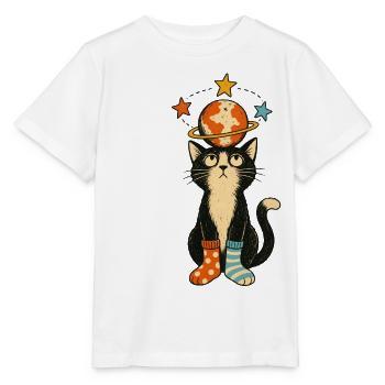 Planetenkatze - Stanley/Stella Kinder T-Shirt MINI CREATOR  - Weiß - Vorne - Maike (125cm)