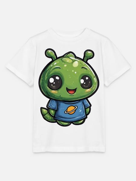 Kleiner Planetenfreund Alien Shirt - Stanley/Stella Kinder T-Shirt MINI CREATOR  - Weiß