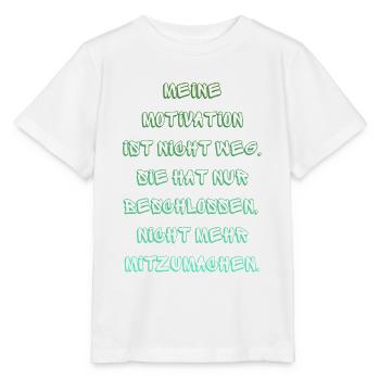 Motivation Graffiti: Bleib dran - Stanley/Stella Kinder T-Shirt MINI CREATOR  - Weiß - Vorne - Maike (125cm)