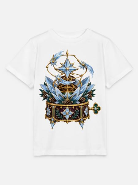 Frostblumen-Uhrwerk mit Kometenmechanik - Stanley/Stella Kinder T-Shirt MINI CREATOR - Weiß