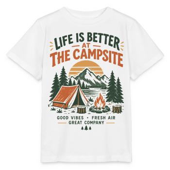 Lagerfeuer am Campingplatz - Stanley/Stella Kinder T-Shirt MINI CREATOR  - Weiß - Vorne - Maike (125cm)