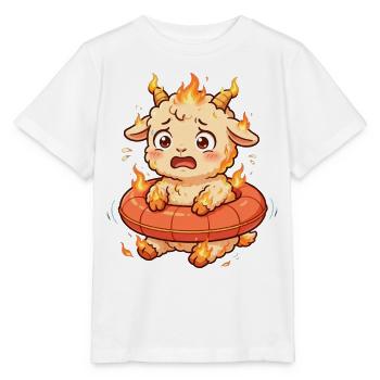 Schwimmring Fire Goat Shirt Pool Panik feuer ziege - Stanley/Stella Kinder T-Shirt MINI CREATOR  - Weiß - Vorne - Maike (125cm)