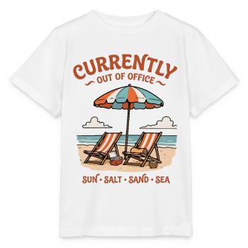 Currently Out Of Office Strand Urlaub Retro - Stanley/Stella Kinder T-Shirt MINI CREATOR  - Weiß - Vorne - Maike (125cm)