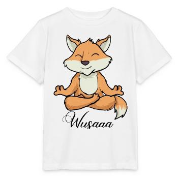 Auszeit Durchatmen Wusaaa Fuchs - Stanley/Stella Kinder T-Shirt MINI CREATOR  - Weiß - Vorne - Maike (125cm)
