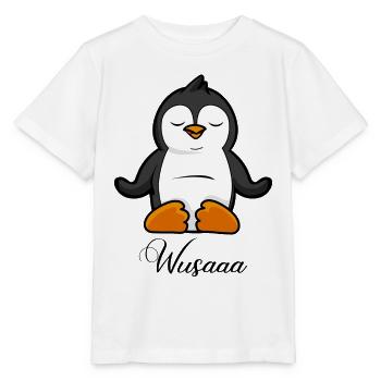 Auszeit Durchatmen Wusaaa Pinguin - Stanley/Stella Kinder T-Shirt MINI CREATOR  - Weiß - Vorne - Maike (125cm)