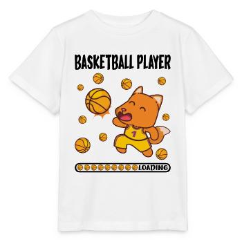 Joueur de basket-ball chargeant Basketballer Fox Playing - T-shirt bio MINI CREATOR Stanley/Stella Enfant - blanc - Devant - Maike (125cm)