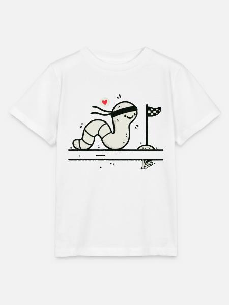 Langsame Wurmrennen Ziellinie - Stanley/Stella Kinder T-Shirt MINI CREATOR - Weiß