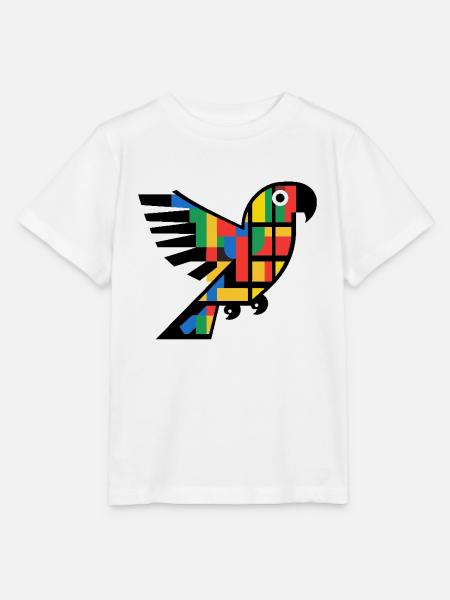 Abstrakter Kubismus Papagei - Stanley/Stella Kinder T-Shirt MINI CREATOR - Weiß
