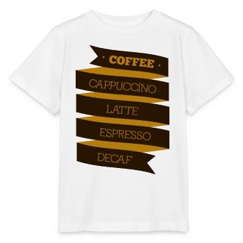 Café Cappuccino Latte Espresso Decaf - T-shirt bio MINI CREATOR Stanley/Stella Enfant - blanc - Devant - Maike (125cm)