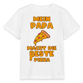Mein Papa macht die beste Pizza Spruch Pizzeria - Stanley/Stella Kinder T-Shirt MINI CREATOR  - Weiß - Vorne - Maike (125cm)