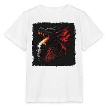 Drache Dragon Feuer Rauch - Stanley/Stella Kinder T-Shirt MINI CREATOR  - Weiß - Vorne - Maike (125cm)