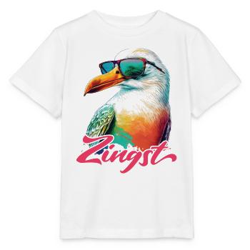 Zingst holiday cool colorful seagull with sunglasses - Stanley/Stella MINI CREATOR Kids’ T-Shirt - white - Front - Maike (125cm)