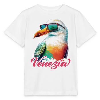 Venezia Italien Urlaub coole Möwe mit Sonnenbrille - Stanley/Stella Kinder T-Shirt MINI CREATOR  - Weiß - Vorne - Maike (125cm)