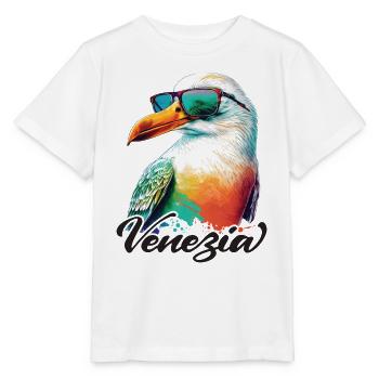 Venezia Italien Urlaub coole Möwe mit Sonnenbrille - Stanley/Stella Kinder T-Shirt MINI CREATOR  - Weiß - Vorne - Maike (125cm)